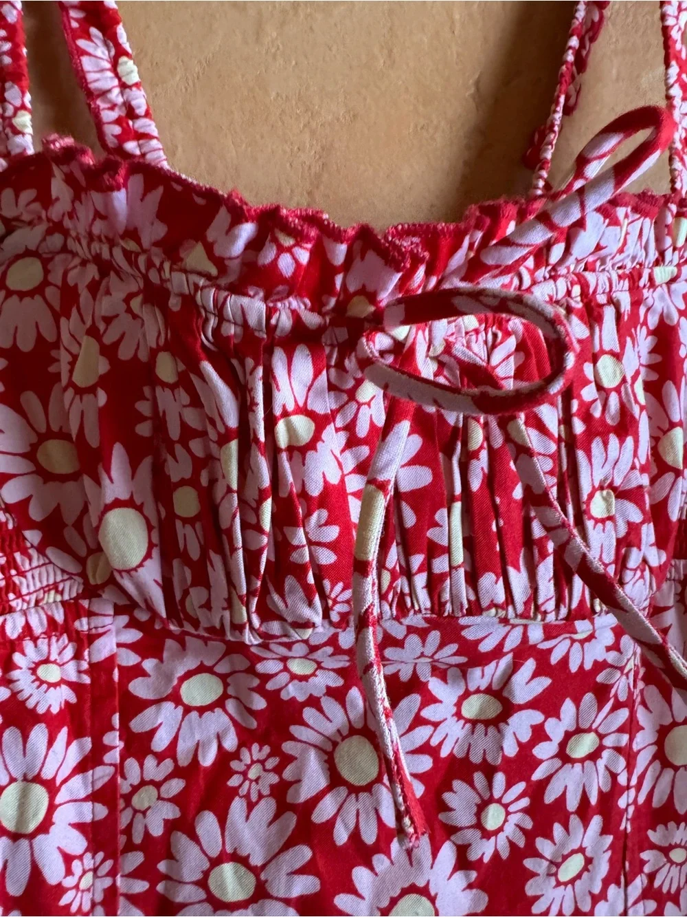 Free People Lucinda Tomato Daisy Floral Corset Dress NWT Size S $148